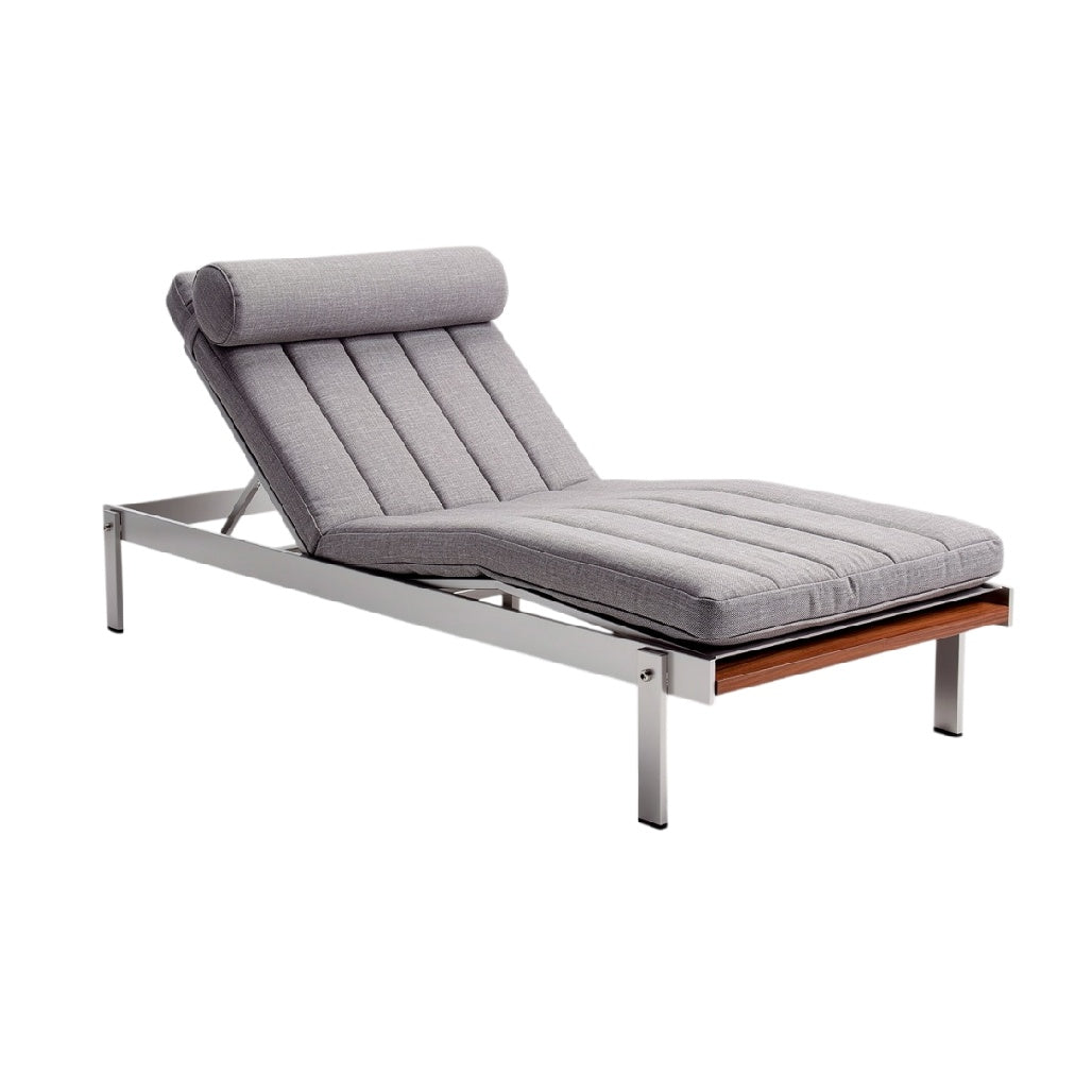 **Chaise longue moderne en métal avec matelas rembourré**