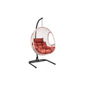 **Chaise suspendue en osier avec coussins rembourrés**