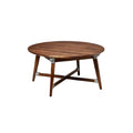 **Table basse ronde en bois avec pieds en métal**