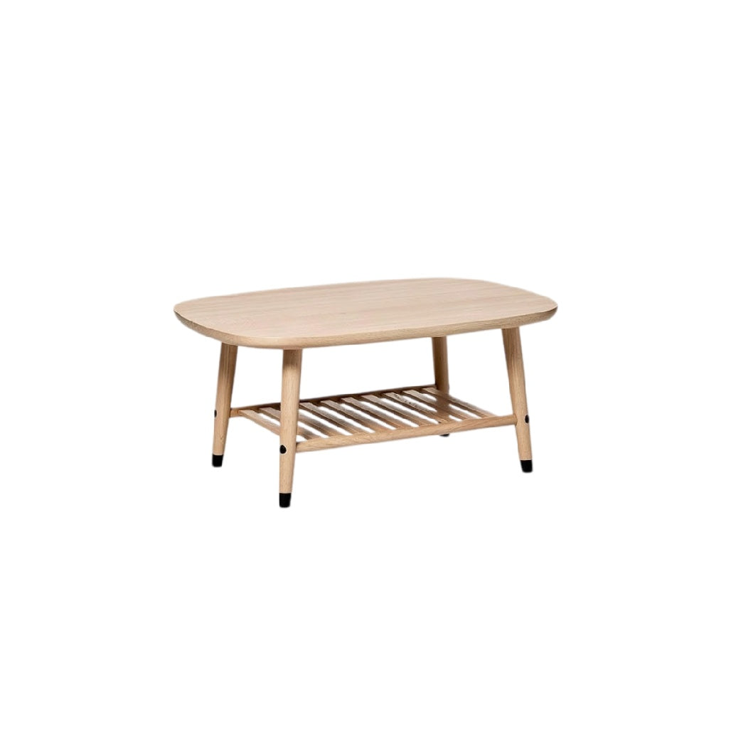**Table Basse en Bois avec Étagère Inférieure - Design Moderne et Fonctionnel**