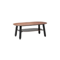 **Table basse ovale en bois avec étagère inférieure**