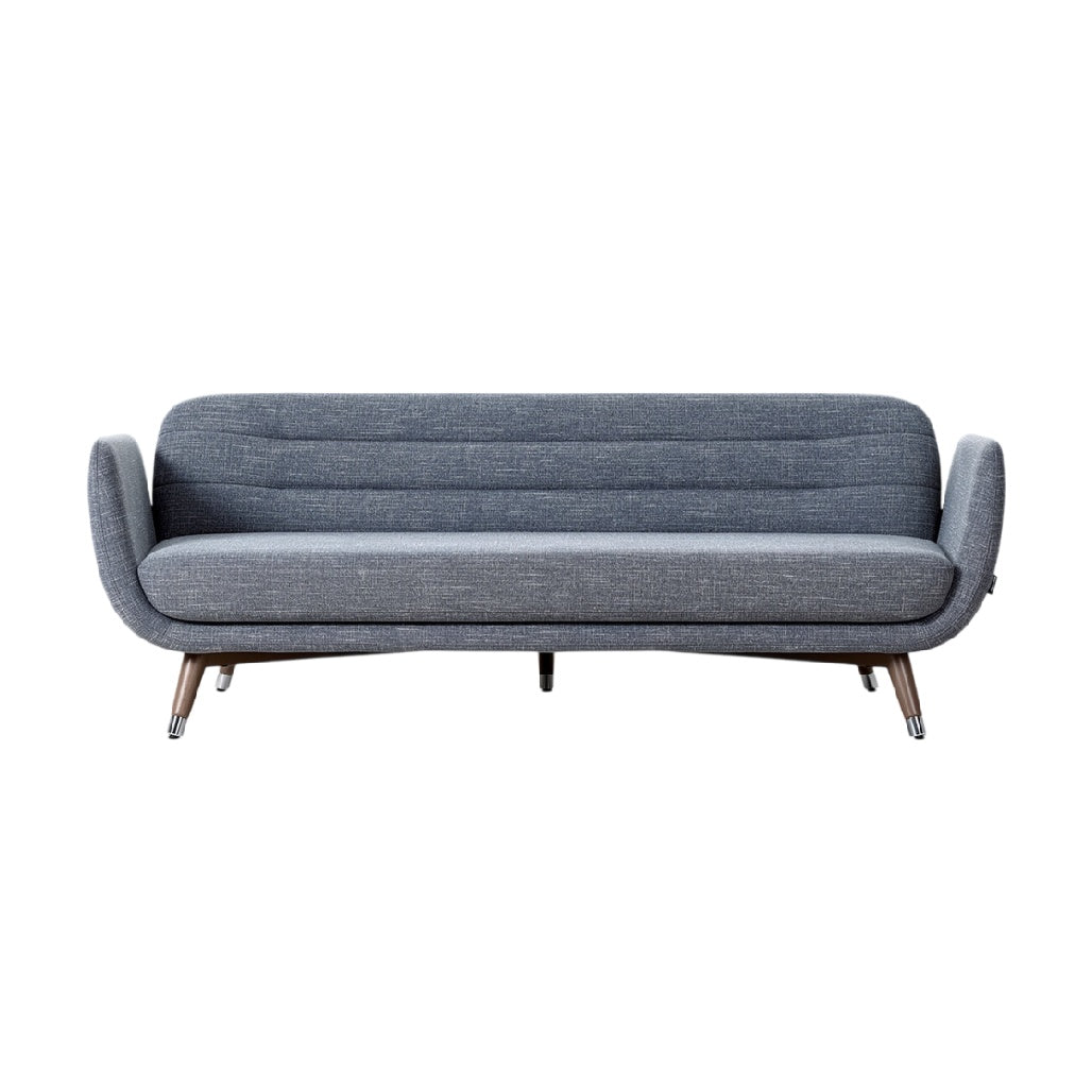 **Canapé moderne en tissu gris avec pieds en bois**
