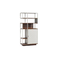 **Étagère moderne en bois et métal avec rangement intégré**