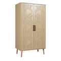 **Titre technique : Armoire contemporaine à motif géométrique et pieds en bois**